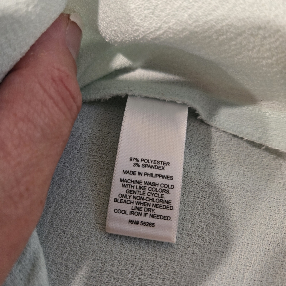 Express Pastel Blue Blouse Cap Sleeve Top Zipper Flowy Casual Work Office XS - Picture 6 of 8